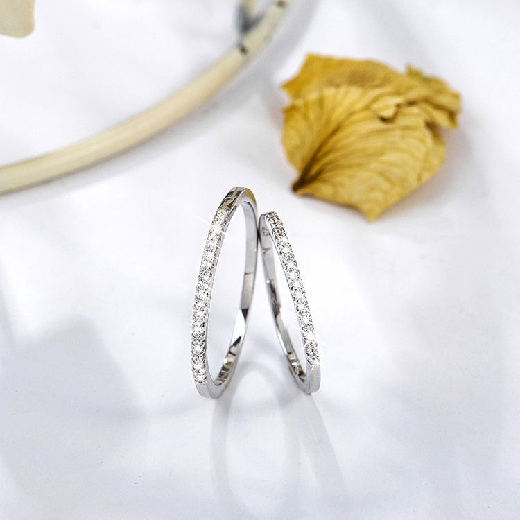 Jufeng S925 Sterling Silver Ring With Diamonds