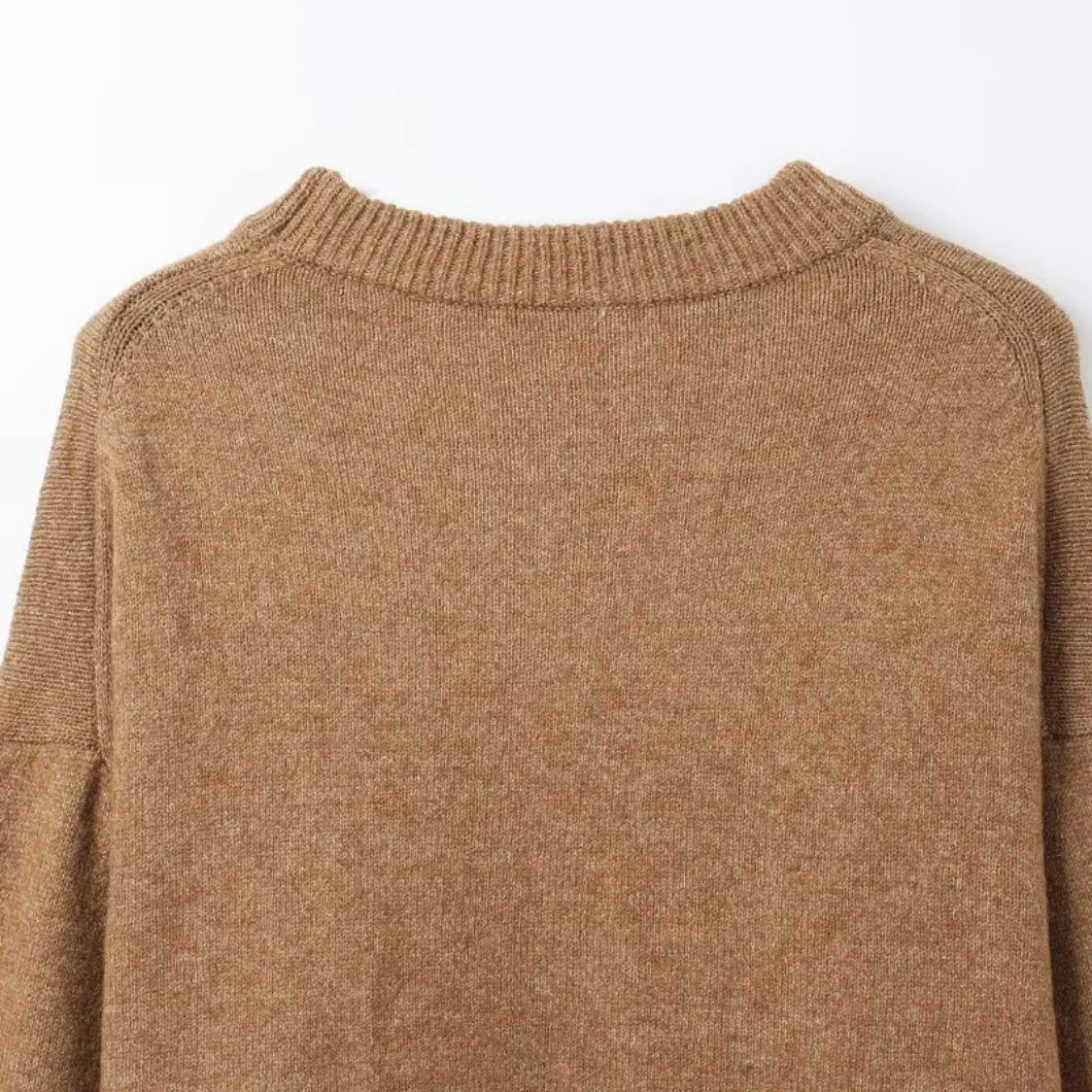 Autumn O-Neck Long Sleeve Loose Pullover Knitted Tops Women Soft Elegant Fashion Sweater Female Casual Wear 2025 New