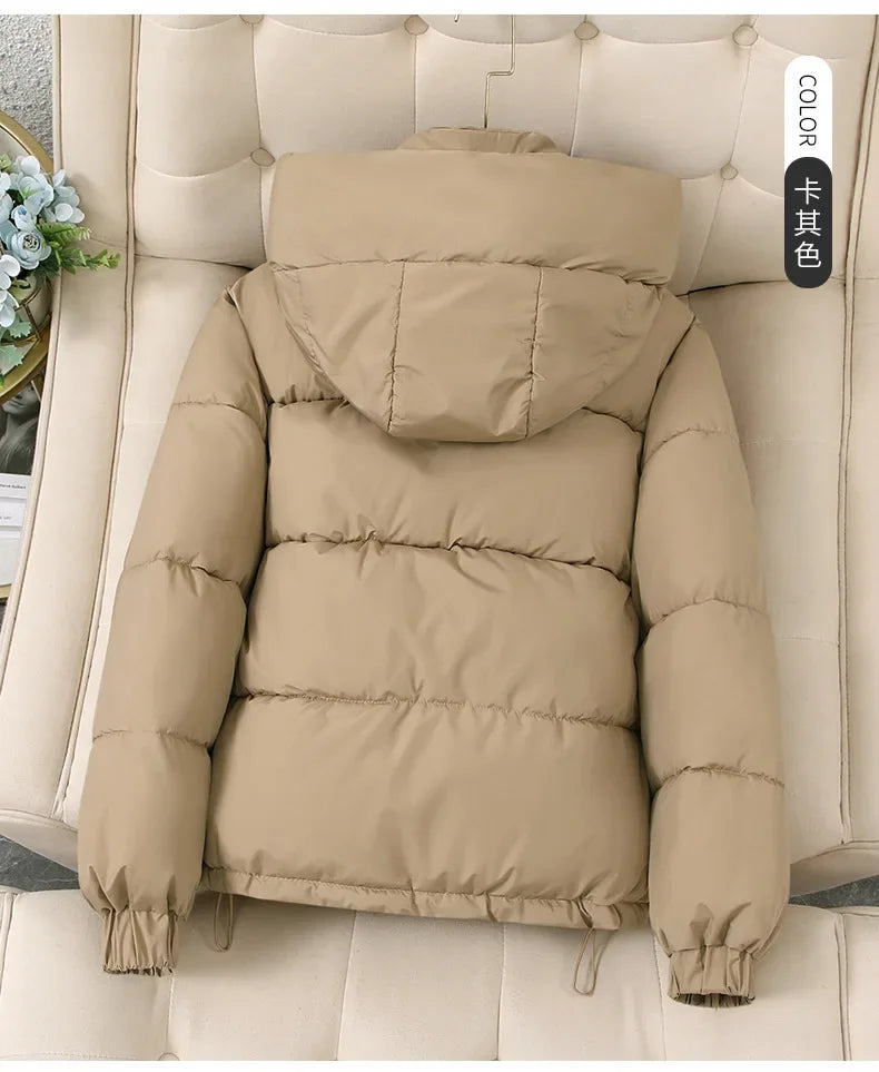 Women Autumn Winter Short Down Jacket 2025 New Plus Size Loose Cotton Padded Jacket Women Hooded Warm Casual Jacket Women Parkas