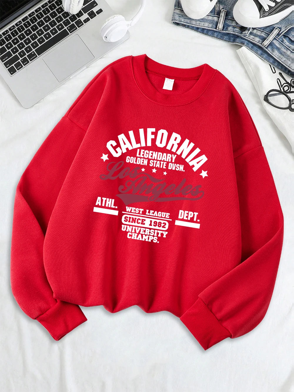 California Oakland Athletic Prints Sweatshirts Women Loose Comfortable Hoodies Fleece Warm Crewneck Tops Winter Sporty Clothes