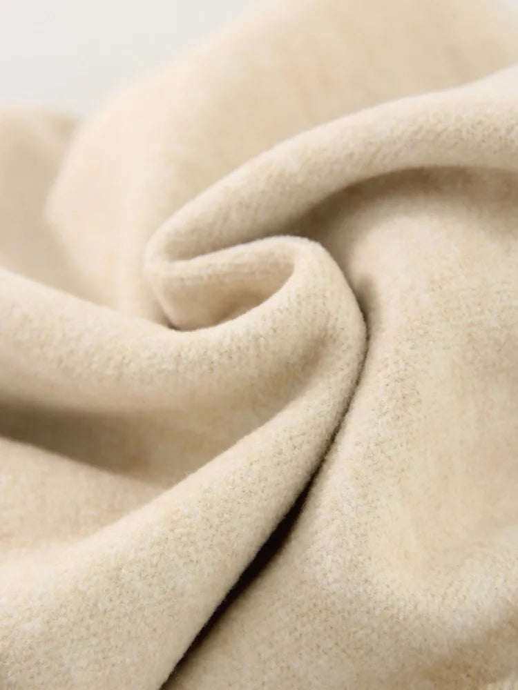 Streamgirl Thick Warm Straight Pants For Women Office Brown Wide Leg Trousers High Waist Women's Loose Pants For Ladies Spring