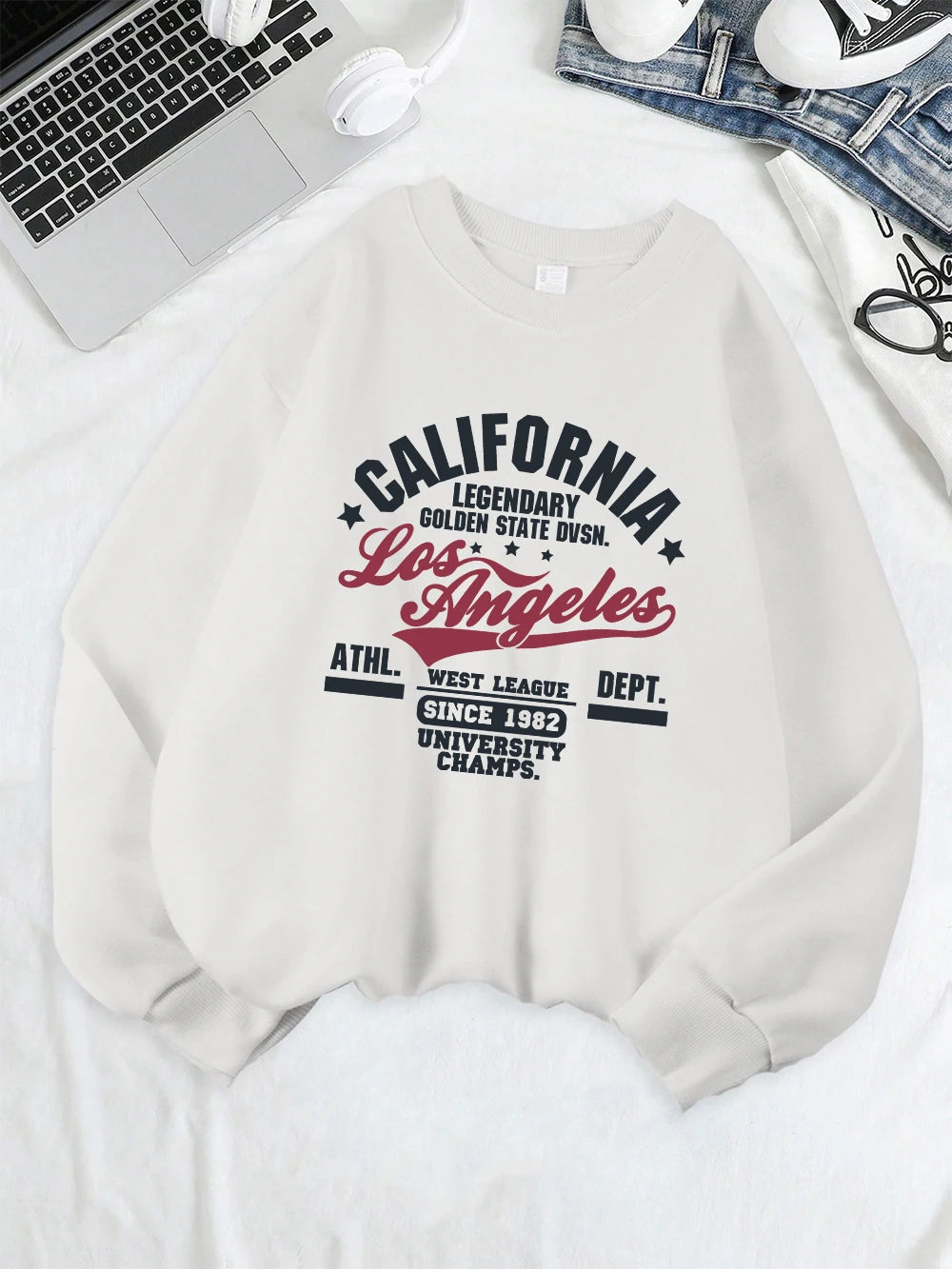 California Oakland Athletic Prints Sweatshirts Women Loose Comfortable Hoodies Fleece Warm Crewneck Tops Winter Sporty Clothes