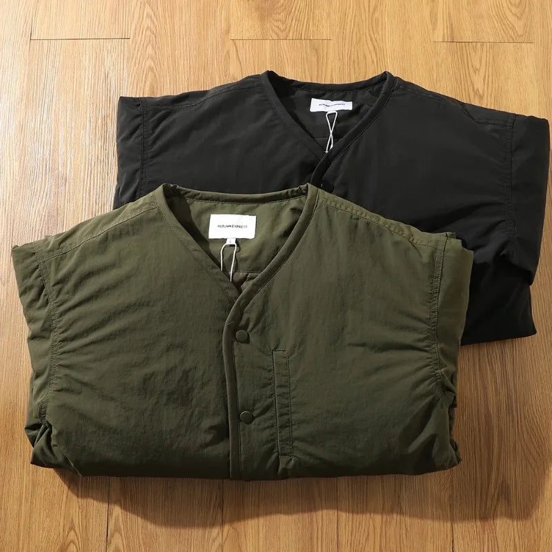 Retro Jaet with Button V-Ne Waterproof Workwear Layering Men's Coat