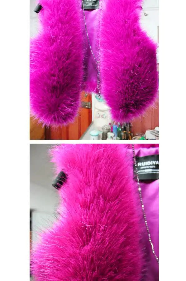 ort  Fur Vest Women's Autumn Winter Faion Slimming Belted Plu Jaet Korean Sle V-Ne No-Sve Commute Trend