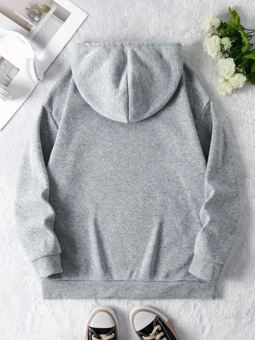 Creative Blue Bow Fresh Style Printed Hoodie for Women in Autumn and Winter 2025 Long Sleeved Hoodie for Women's Clothing