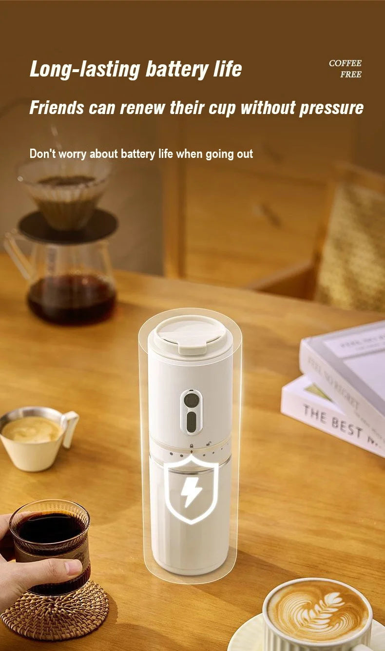 Portable Electric Capsule Grinding Coffee Maker Espresso Coffee Maker Travel and Car  Hand Punch Outdoor Portable Coffee