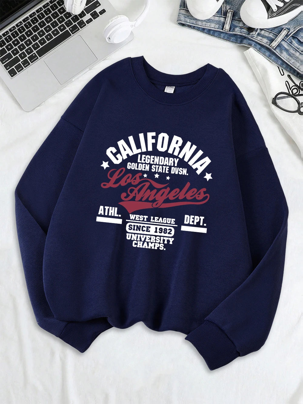California Oakland Athletic Prints Sweatshirts Women Loose Comfortable Hoodies Fleece Warm Crewneck Tops Winter Sporty Clothes