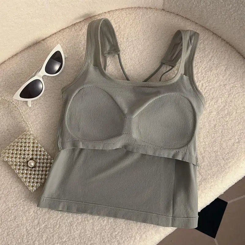 Kawaii Hellokitty Fashion Women Clothing Y2K Tops with Breast Pad Cute T-Shirt Girls Summer Cropped Tops White Sexy Suspender