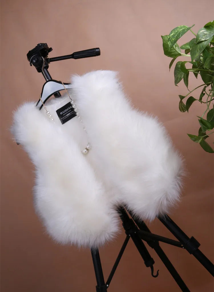 ort  Fur Vest Women's Autumn Winter Faion Slimming Belted Plu Jaet Korean Sle V-Ne No-Sve Commute Trend