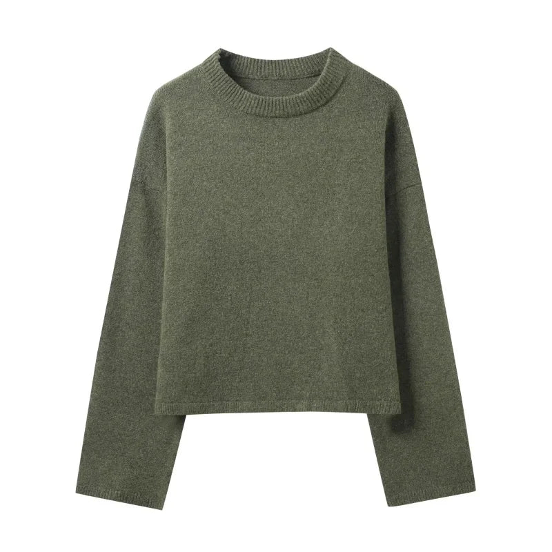 Autumn O-Neck Long Sleeve Loose Pullover Knitted Tops Women Soft Elegant Fashion Sweater Female Casual Wear 2025 New