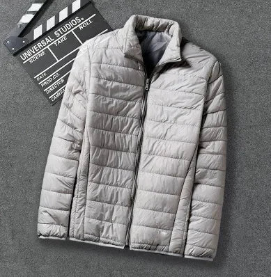 Autumn Winter New Style Men's Lightweight Hooded Cotton Jacket Warm Fashionable Short Casual Portable Stand Collar Cotton Coat