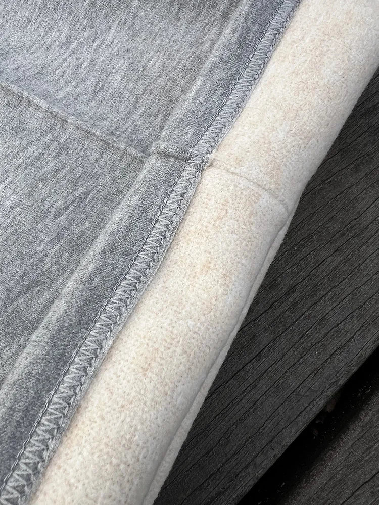 Streamgirl Thick Warm Straight Pants For Women Office Brown Wide Leg Trousers High Waist Women's Loose Pants For Ladies Spring