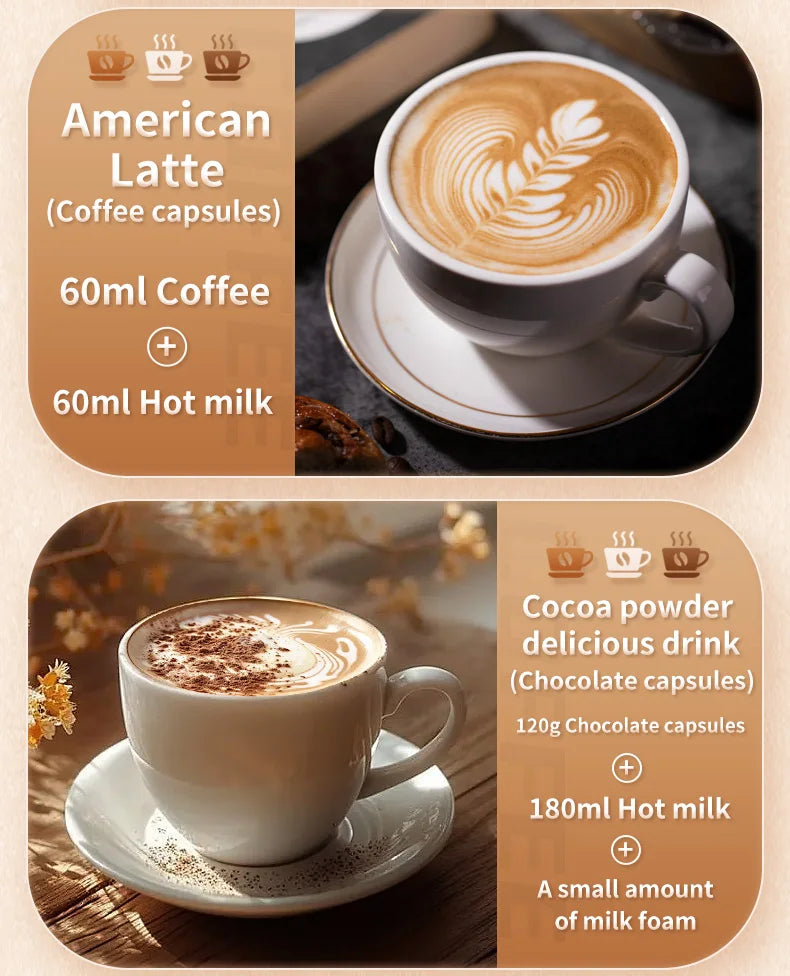 Portable Coffee Machine Coffee Maker Electric Capsule Ground Coffee Brewer Fit For Coffee Powder and Coffee Capsul Suitable