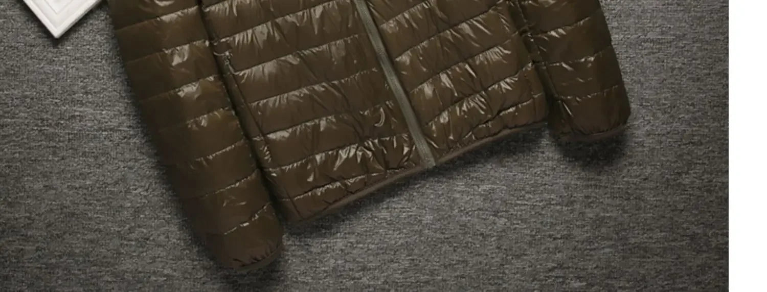 Autumn Winter New Style Men's Lightweight Hooded Cotton Jacket Warm Fashionable Short Casual Portable Stand Collar Cotton Coat