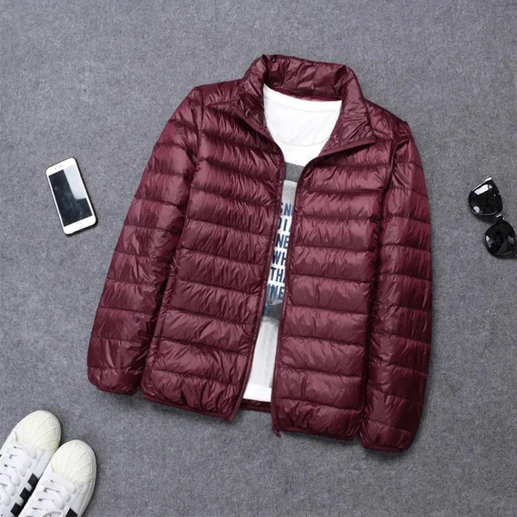 Autumn Winter New Style Men's Lightweight Hooded Cotton Jacket Warm Fashionable Short Casual Portable Stand Collar Cotton Coat