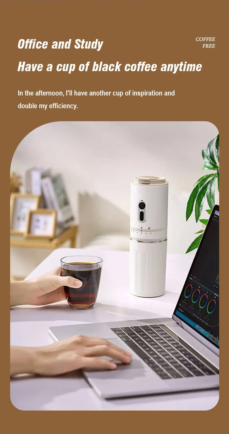 Portable Electric Capsule Grinding Coffee Maker Espresso Coffee Maker Travel and Car  Hand Punch Outdoor Portable Coffee