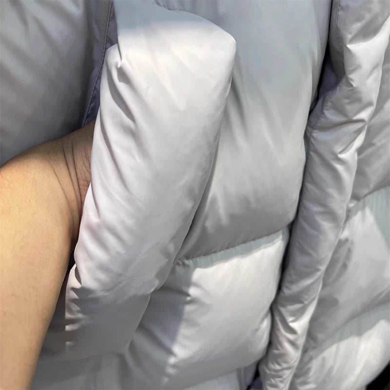 Winter Thick Long Hooded Down Jacket Female Solid Warm Outdoor Parkas Outwears Women White Duck Down Knee Length Down Jackets