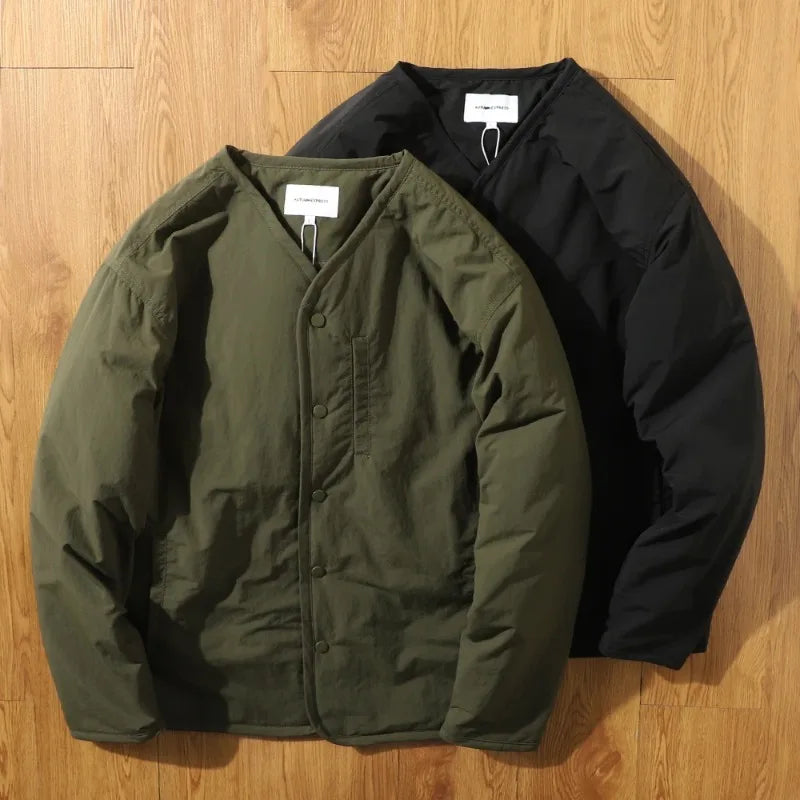 Retro Jaet with Button V-Ne Waterproof Workwear Layering Men's Coat