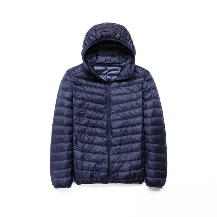 Autumn Winter New Style Men's Lightweight Hooded Cotton Jacket Warm Fashionable Short Casual Portable Stand Collar Cotton Coat