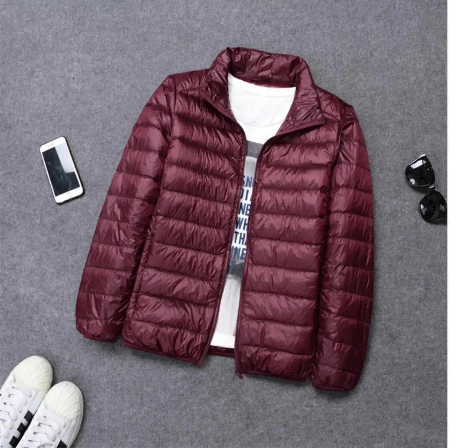 Autumn Winter New Style Men's Lightweight Hooded Cotton Jacket Warm Fashionable Short Casual Portable Stand Collar Cotton Coat