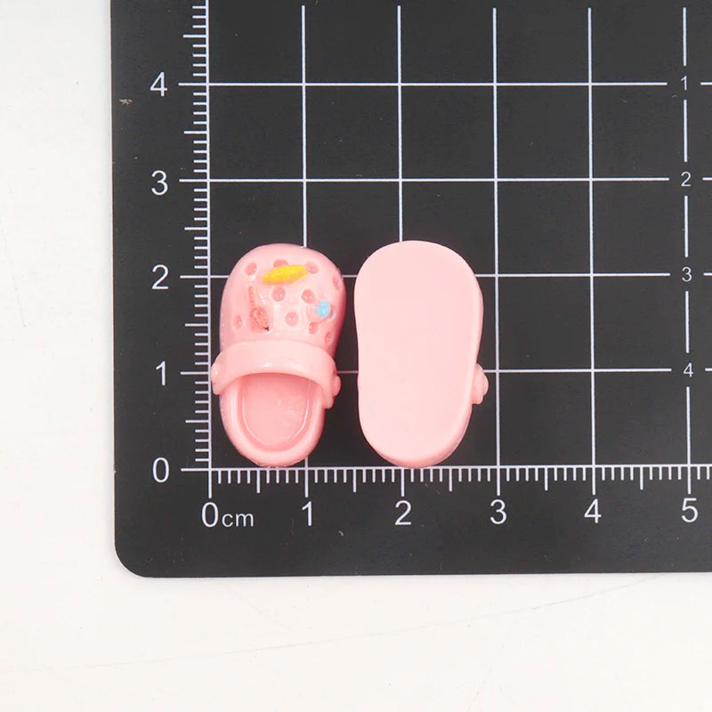 10/100Pcs Mini Crocs Realistic Slippers Resin Flatback Cabochon DIY Hair Bow Accessories Scrapbook Figurine Phone Decor Decor