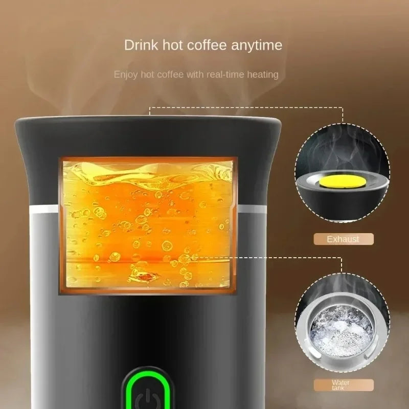 Coffee Machine Portable Wireless Electric Espresso Travel Car Home Camping Coffee Maker 3-in-1 Capsule Powder Coffee Maker