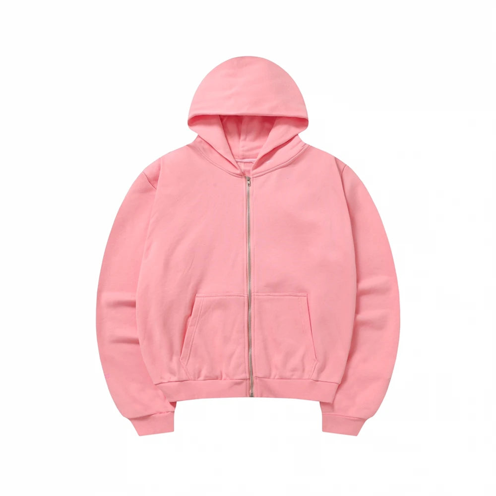 Pink Justin Bieber SKYLRK Embroidery Cardigan Hoodie Men Women High Quality 2025fw Oversized Hooded Pullover