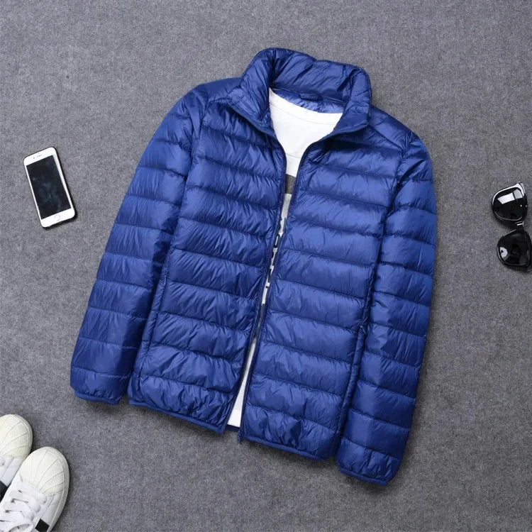 Autumn Winter New Style Men's Lightweight Hooded Cotton Jacket Warm Fashionable Short Casual Portable Stand Collar Cotton Coat
