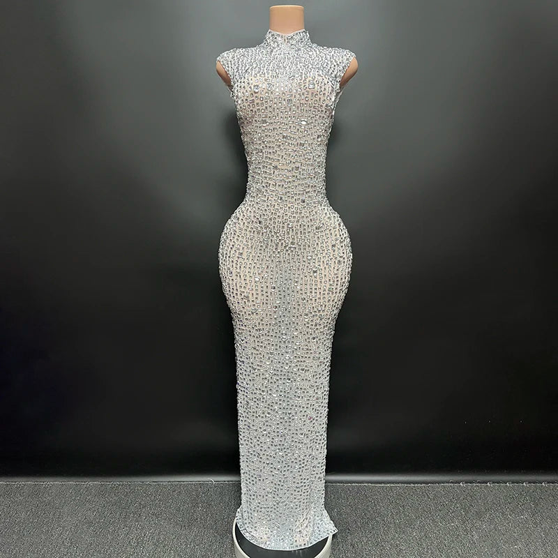 Elegant Rhinestone Party Dresses luxurious Celebration Birthday Dress Wedding Ball Sparkles Couture For Baby Shower Dress