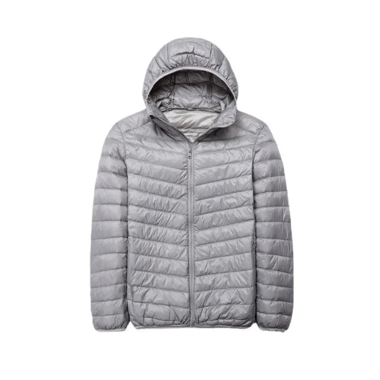 Autumn Winter New Style Men's Lightweight Hooded Cotton Jacket Warm Fashionable Short Casual Portable Stand Collar Cotton Coat