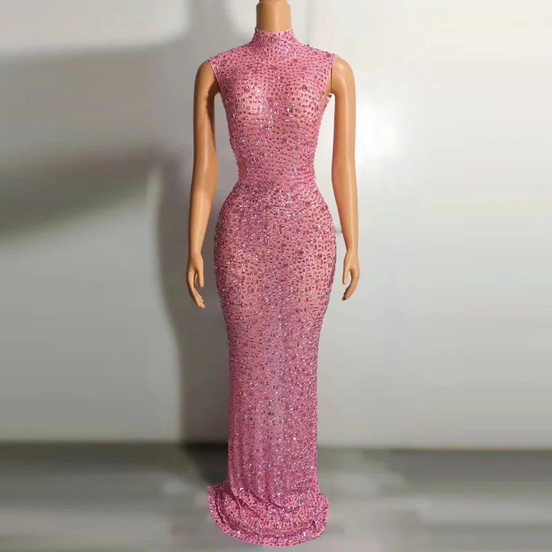 Elegant Rhinestone Party Dresses luxurious Celebration Birthday Dress Wedding Ball Sparkles Couture For Baby Shower Dress