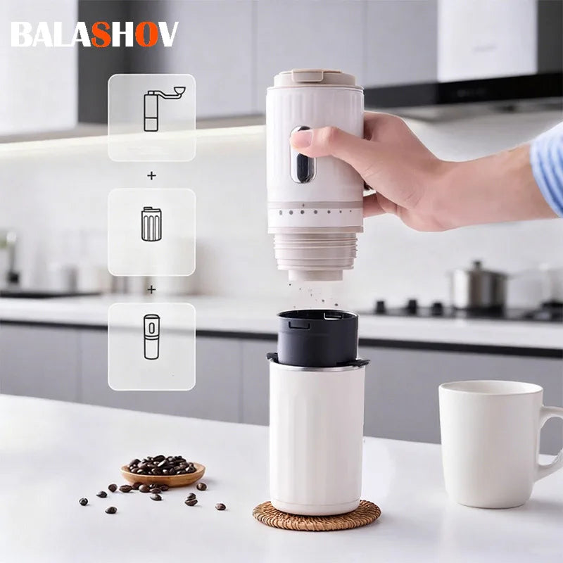 Portable Electric Capsule Grinding Coffee Maker Espresso Coffee Maker Travel and Car  Hand Punch Outdoor Portable Coffee