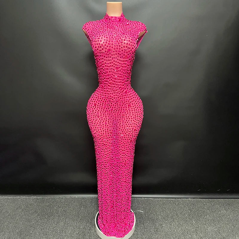 Elegant Rhinestone Party Dresses luxurious Celebration Birthday Dress Wedding Ball Sparkles Couture For Baby Shower Dress