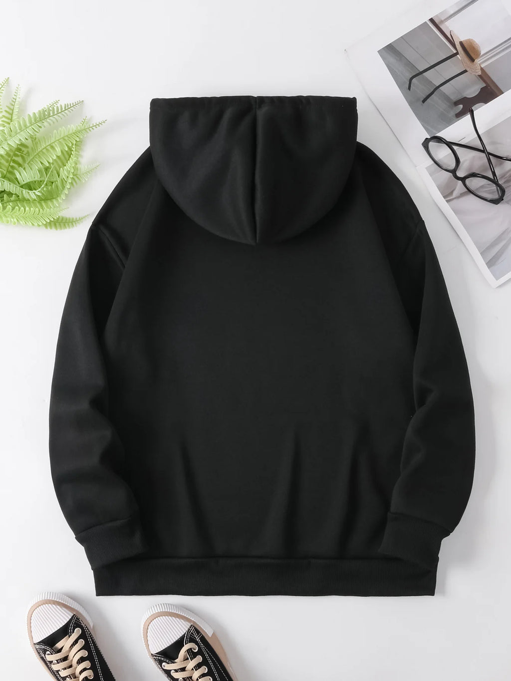 Creative Blue Bow Fresh Style Printed Hoodie for Women in Autumn and Winter 2025 Long Sleeved Hoodie for Women's Clothing