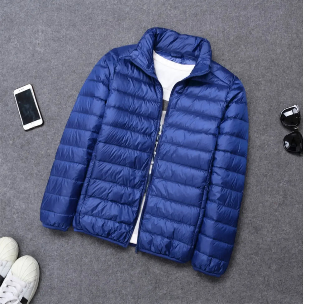 Autumn Winter New Style Men's Lightweight Hooded Cotton Jacket Warm Fashionable Short Casual Portable Stand Collar Cotton Coat