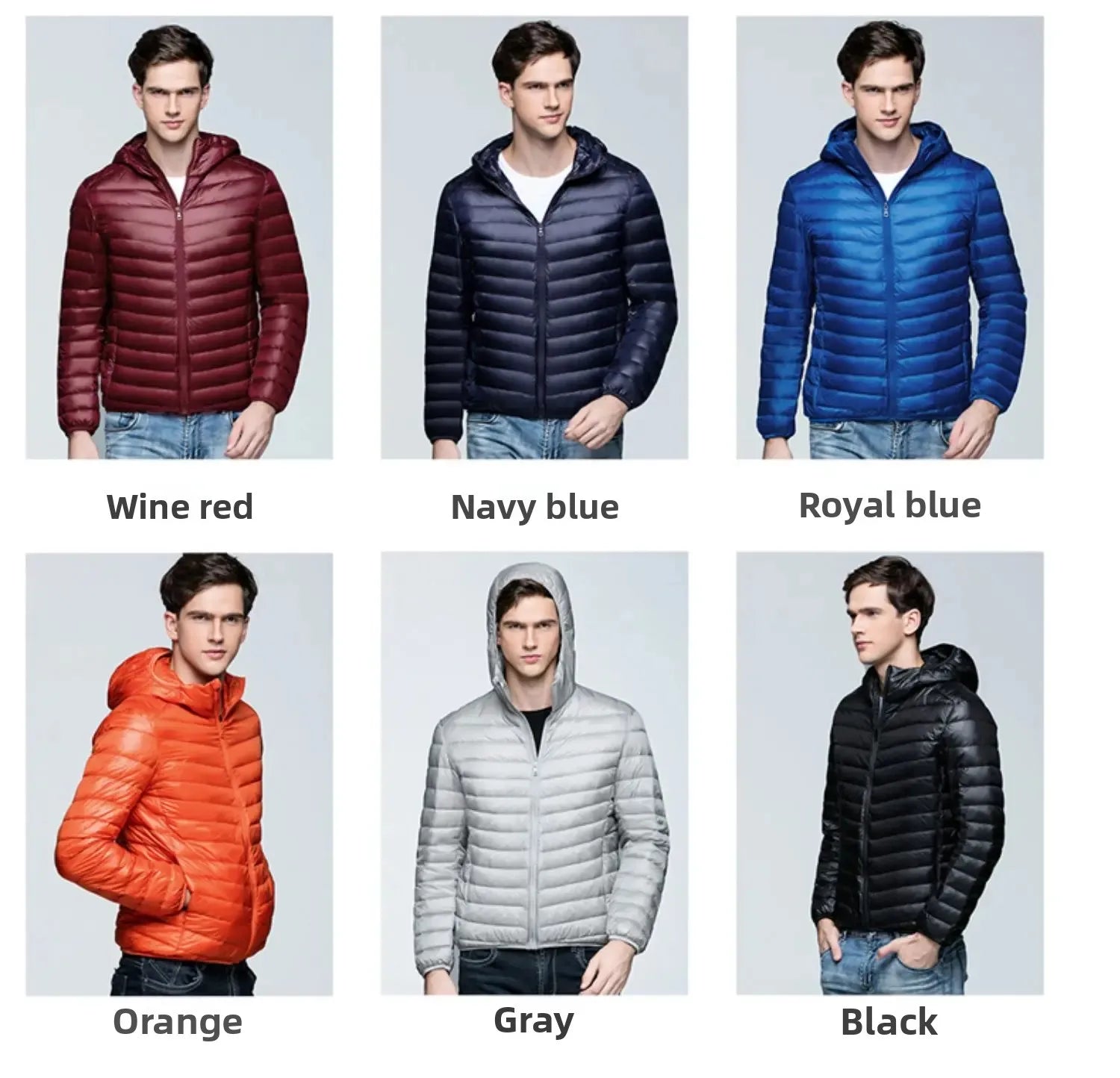 Autumn Winter New Style Men's Lightweight Hooded Cotton Jacket Warm Fashionable Short Casual Portable Stand Collar Cotton Coat