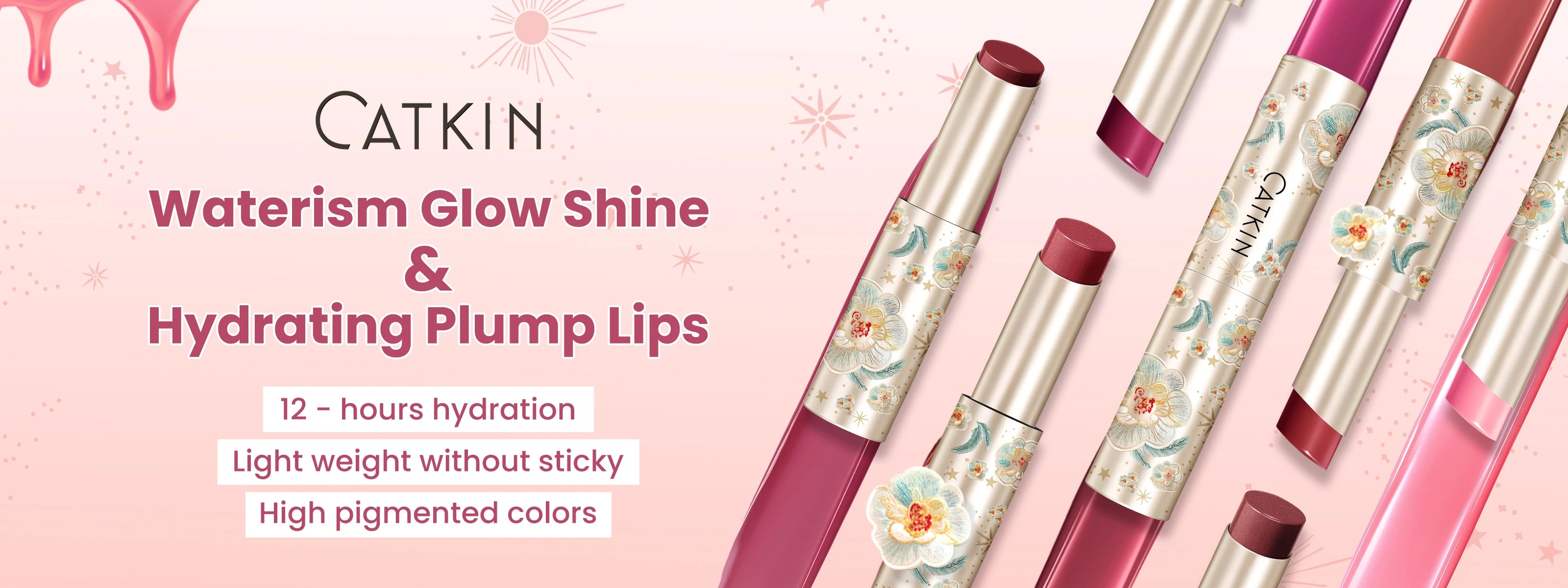 CATKIN Lip Essence Lipstick Lip Glaze Mirror Water Gloss Lip Gloss Moisturizing Glass Dudu Lip Lotion Lip Gloss 3.5g