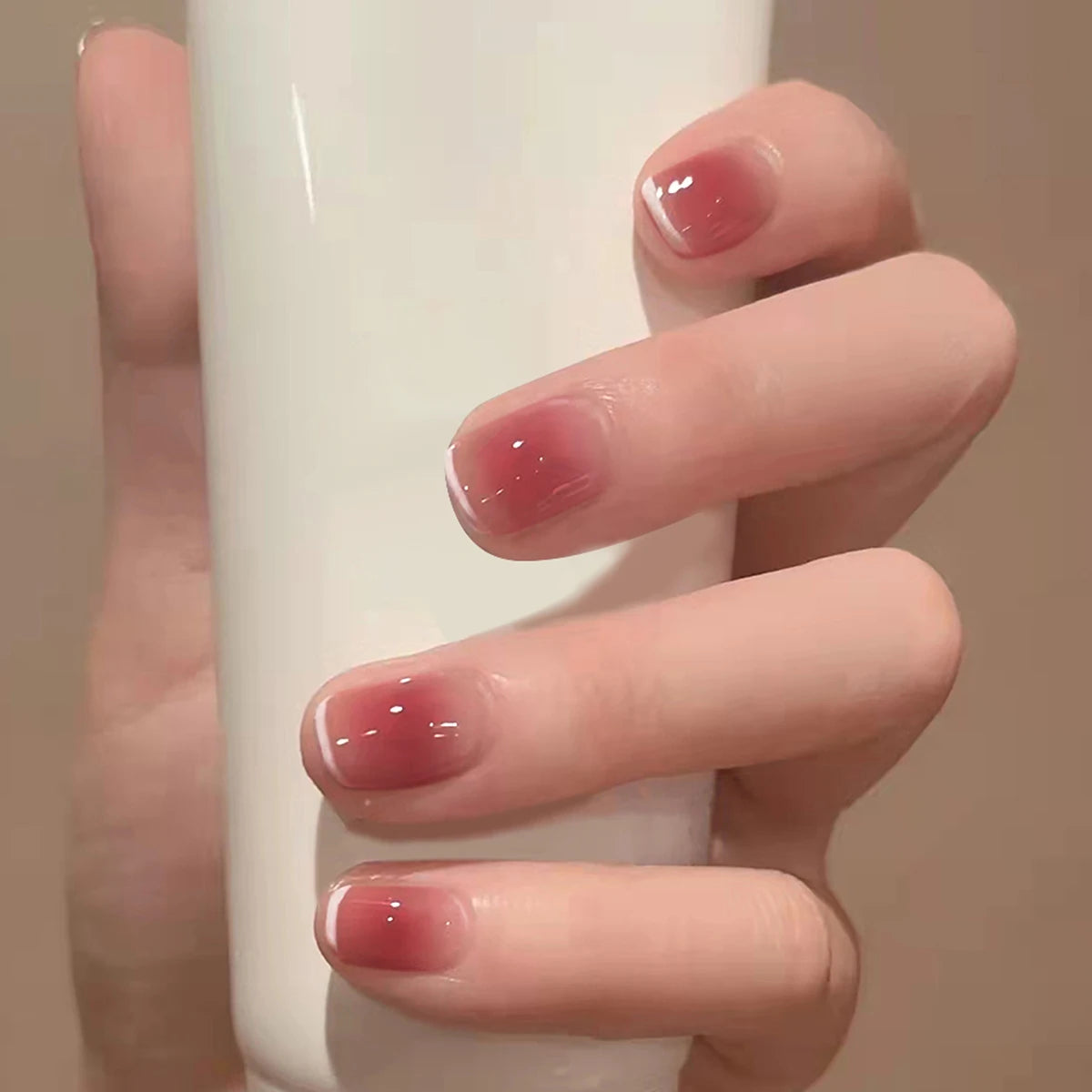 24PCS stiletto false nail tips Mid-length Gradients press on nails wearable full cover fashion false fingernails patch for girls