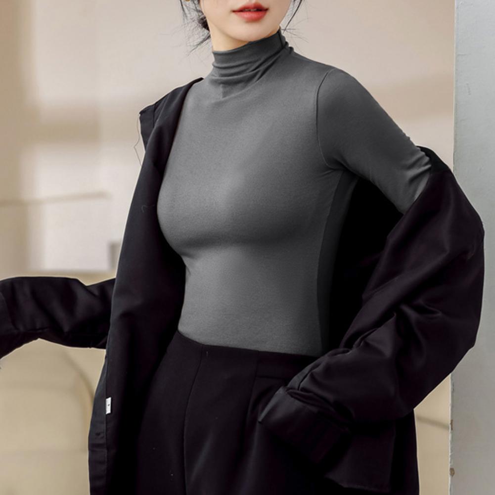 Basic Cotton T Shirt Women Turtleneck Slim Tshirt Short Sleeve T-shirts Female Casual Elasticity White Tee Shirt Femme Woman Top