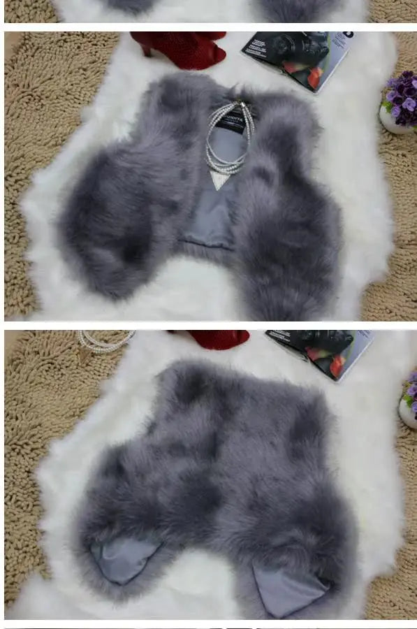 ort  Fur Vest Women's Autumn Winter Faion Slimming Belted Plu Jaet Korean Sle V-Ne No-Sve Commute Trend