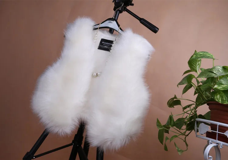 ort  Fur Vest Women's Autumn Winter Faion Slimming Belted Plu Jaet Korean Sle V-Ne No-Sve Commute Trend