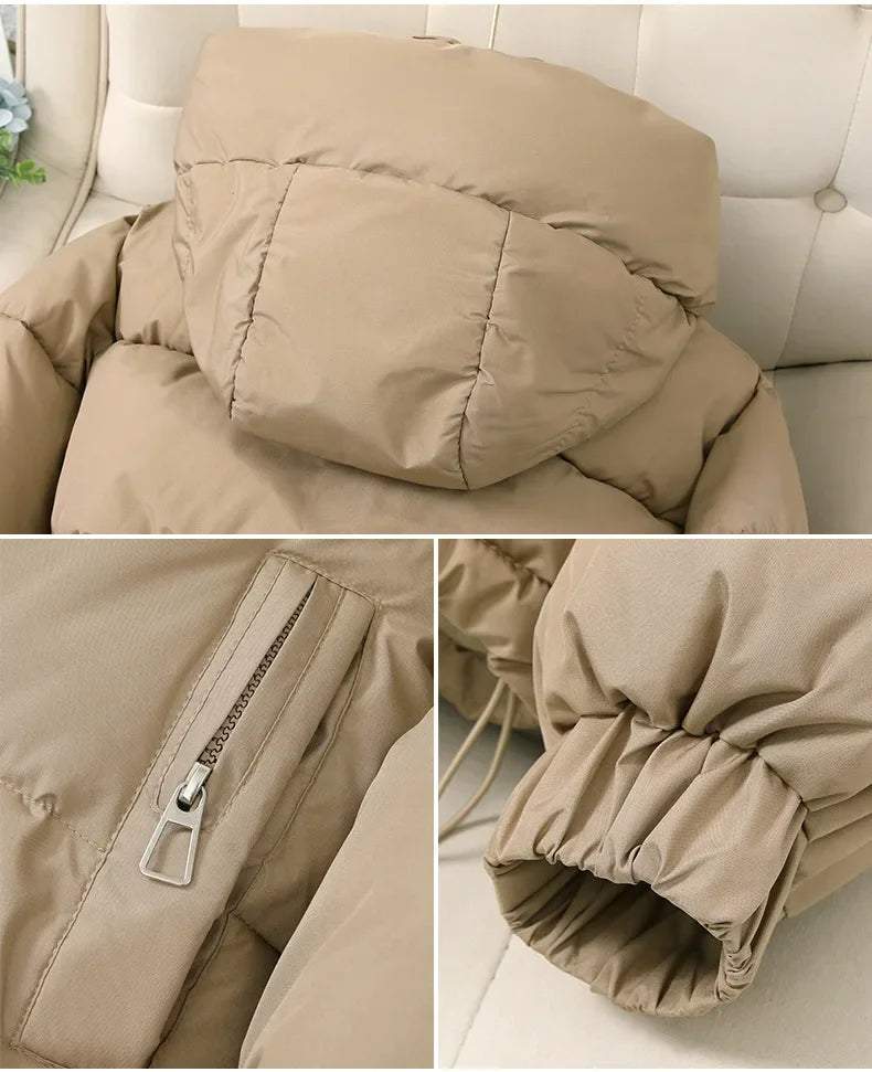 Women Autumn Winter Short Down Jacket 2025 New Plus Size Loose Cotton Padded Jacket Women Hooded Warm Casual Jacket Women Parkas