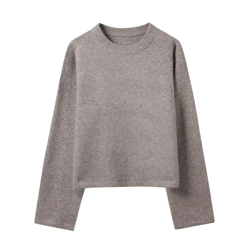 Autumn O-Neck Long Sleeve Loose Pullover Knitted Tops Women Soft Elegant Fashion Sweater Female Casual Wear 2025 New