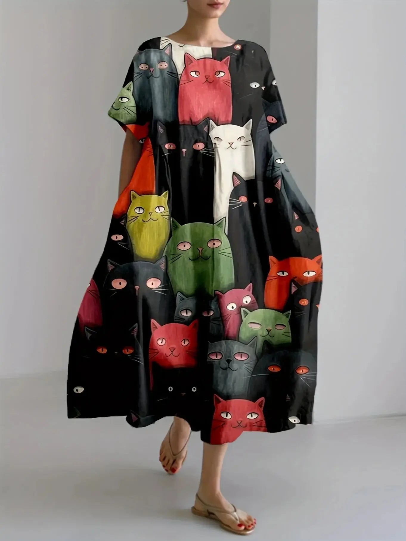 Black Women's Oversized Woven Dress Casual Bohemian Maxi Summer A-Line Long  Full Length Clothing Black