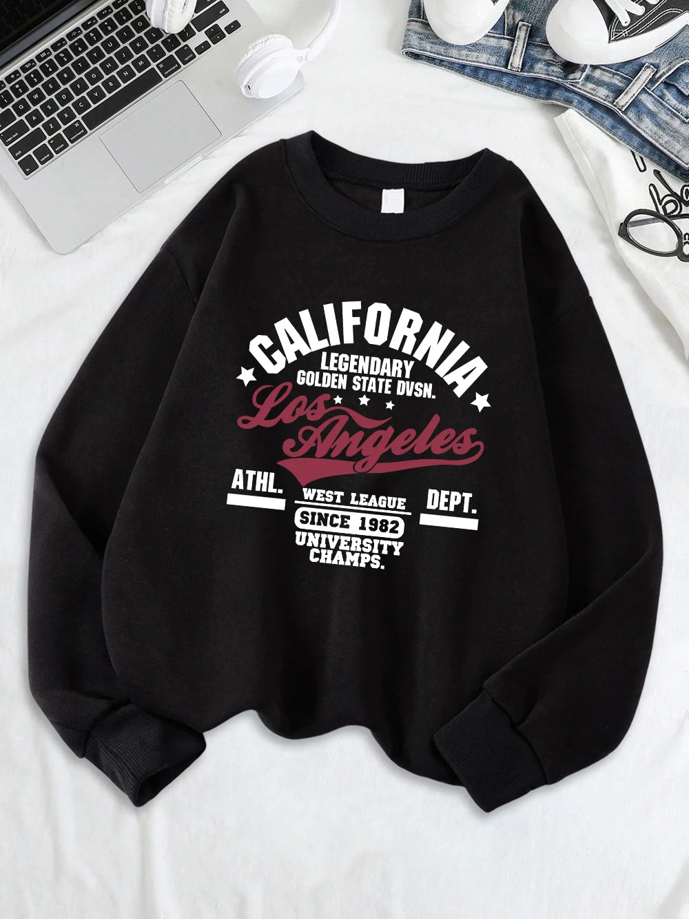 California Oakland Athletic Prints Sweatshirts Women Loose Comfortable Hoodies Fleece Warm Crewneck Tops Winter Sporty Clothes