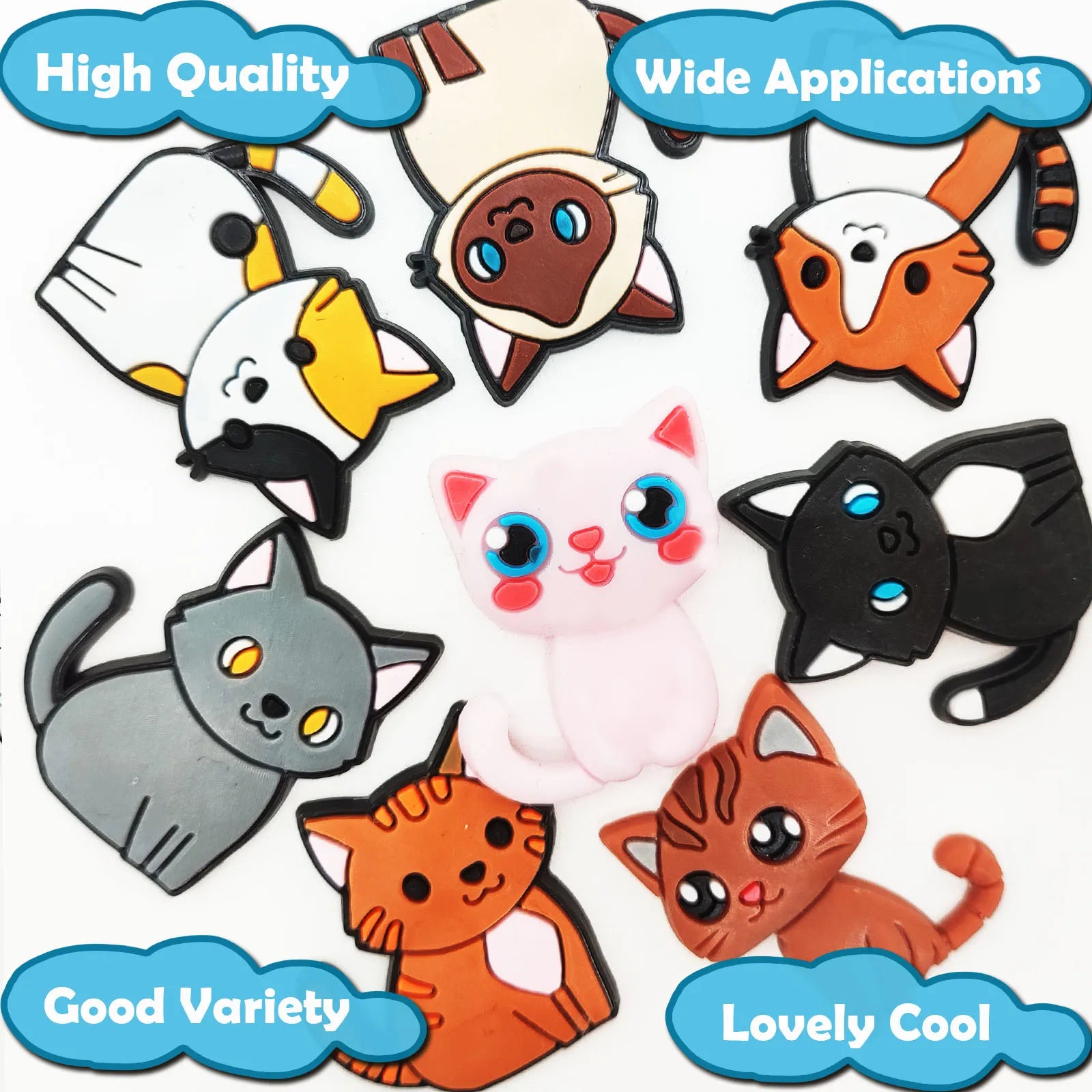 Shoe Charms For Crocs Shoe Decoration 8Pcs Cute Cat Premium Quality Popular Charms Accessories Great Gift For Teens Men Women
