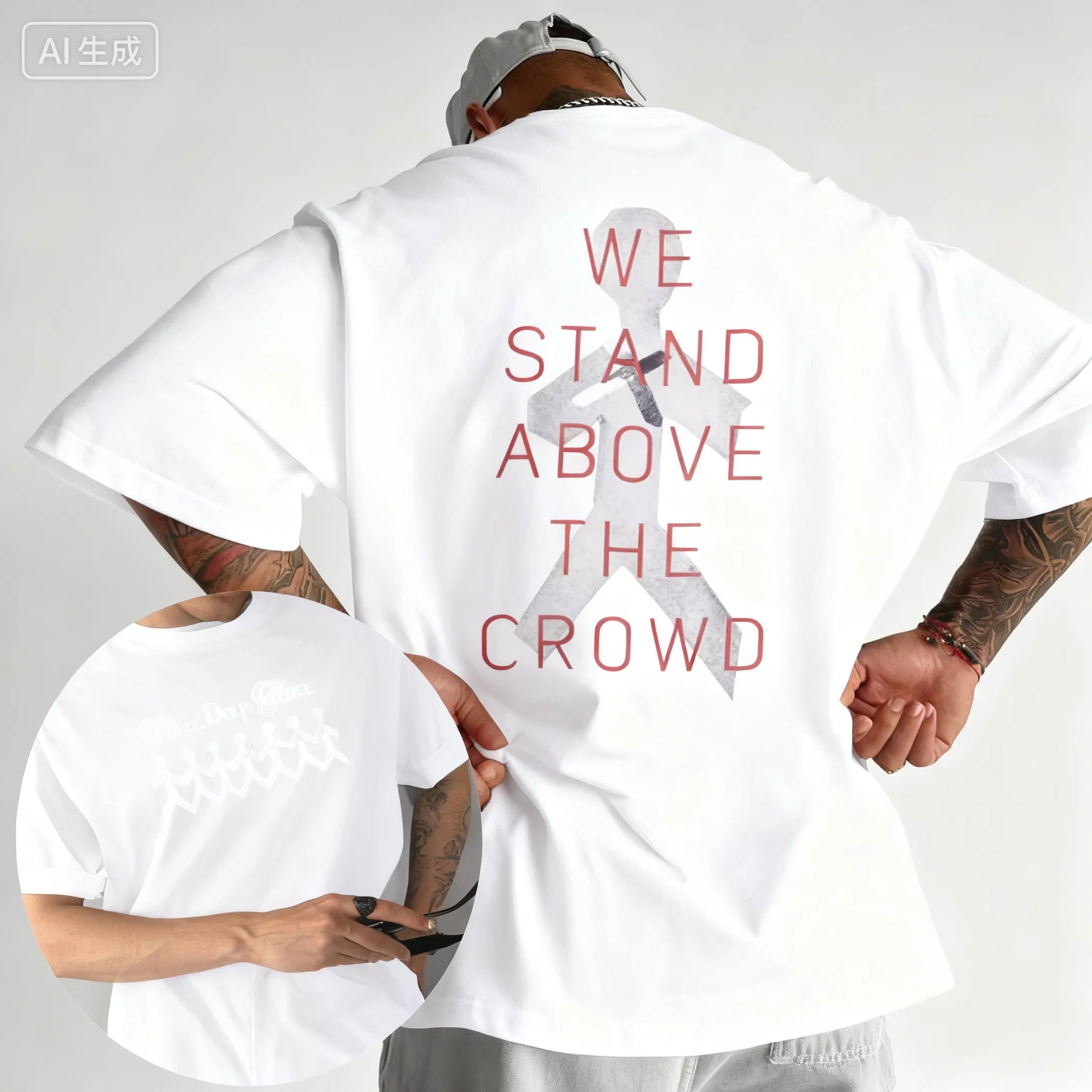 2025 Summer Three Days Grace One-X Paper Loose 100% Pure Cotton Printed T-shirt High Quality Street High Quality Men's Women's