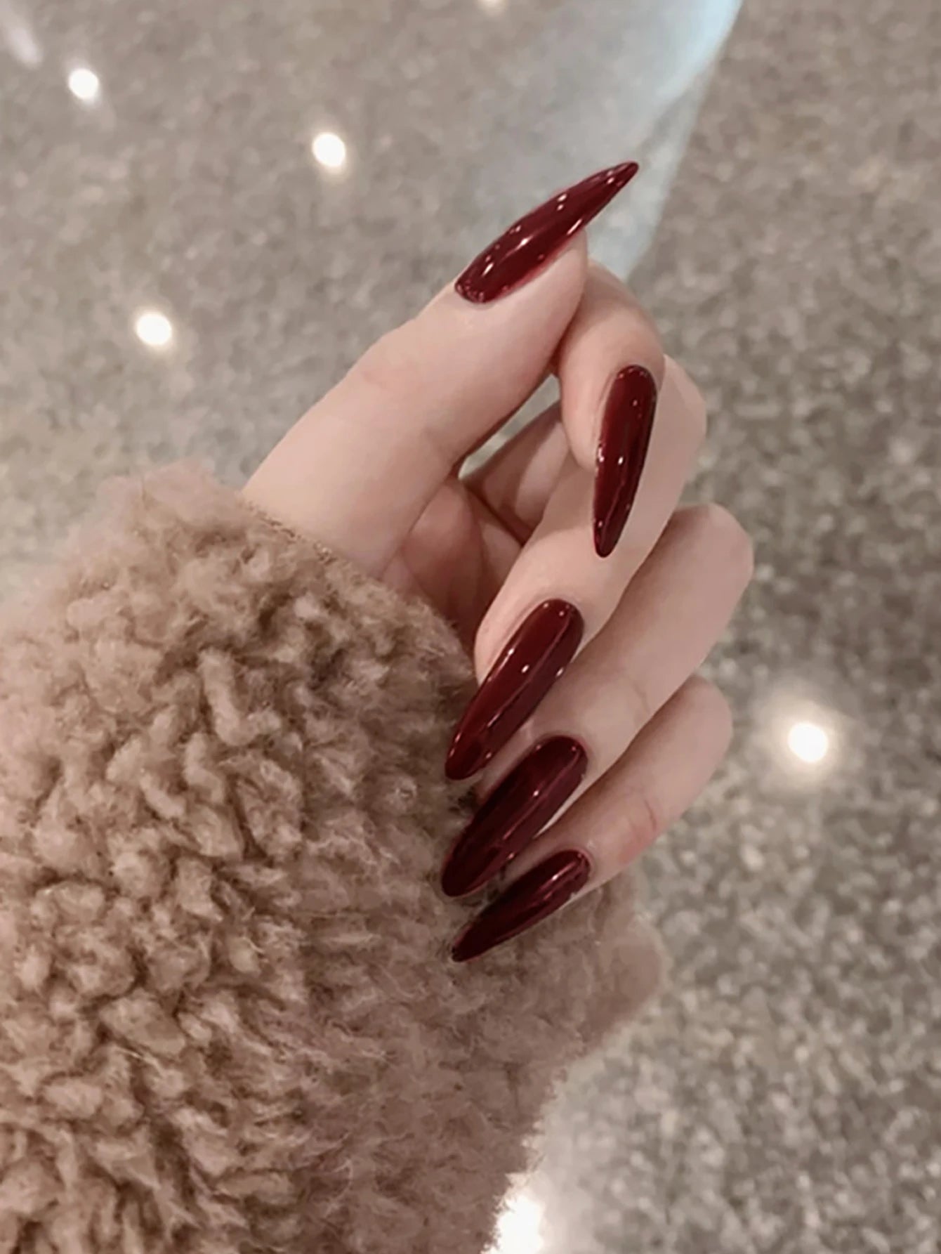 24PCS stiletto false nail tips Mid-length Gradients press on nails wearable full cover fashion false fingernails patch for girls