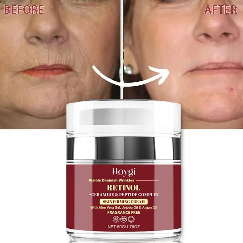 Retinol Anti-wrinkle Face Serum Instant Anti-Aging Lift Firming Fade Fine Line Moisturizing Brighten Skin Care For Men Women 50g