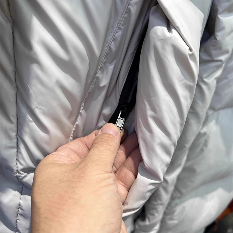 Winter Thick Long Hooded Down Jacket Female Solid Warm Outdoor Parkas Outwears Women White Duck Down Knee Length Down Jackets